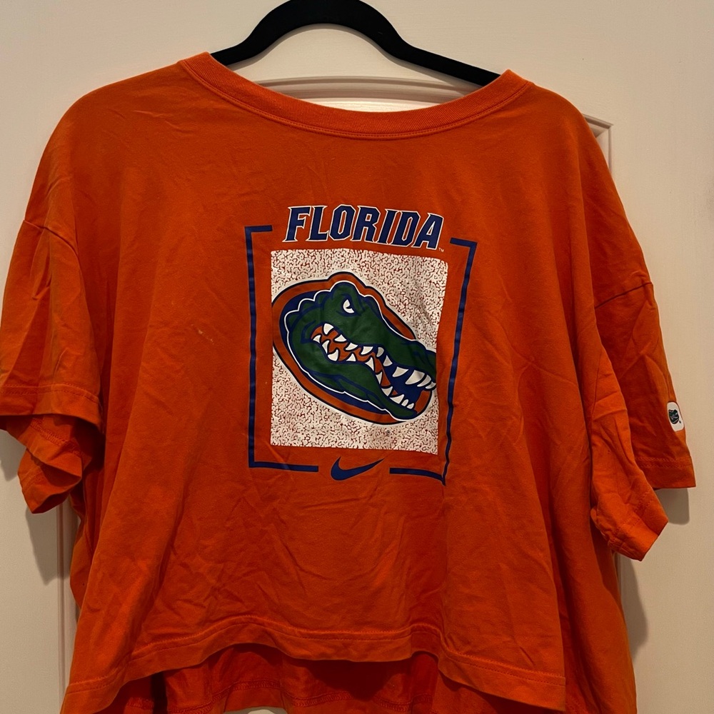 Nike Dri-FIT Orange University of Florida Gators Crop Top Tee